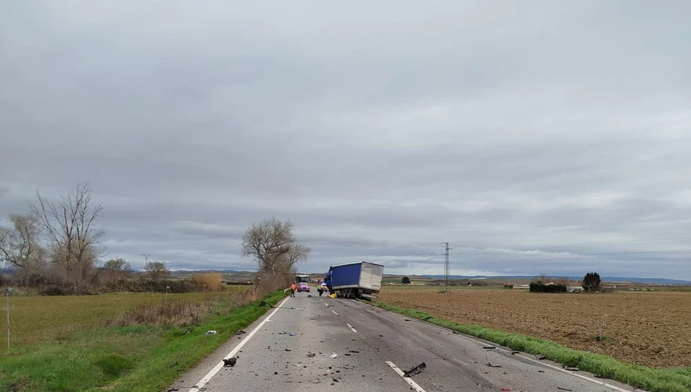 Lugar del accidente mortal en el término municipal de Peralta Lugar del accidente mortal en el término municipal de Peralta