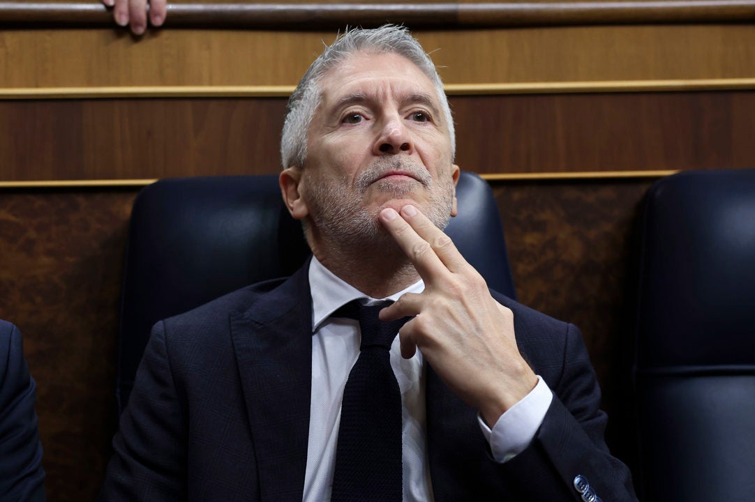 El ministro del Interior, Fernando Grande Marlaska, a su llegada a la sesión de Control celebrada este miércoles en el Congreso El ministro del Interior, Fernando Grande Marlaska, a su llegada a la sesión de Control celebrada este miércoles en el Congreso