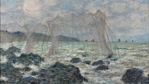 'Redes de pesca en Pourville', cuadro de Monet