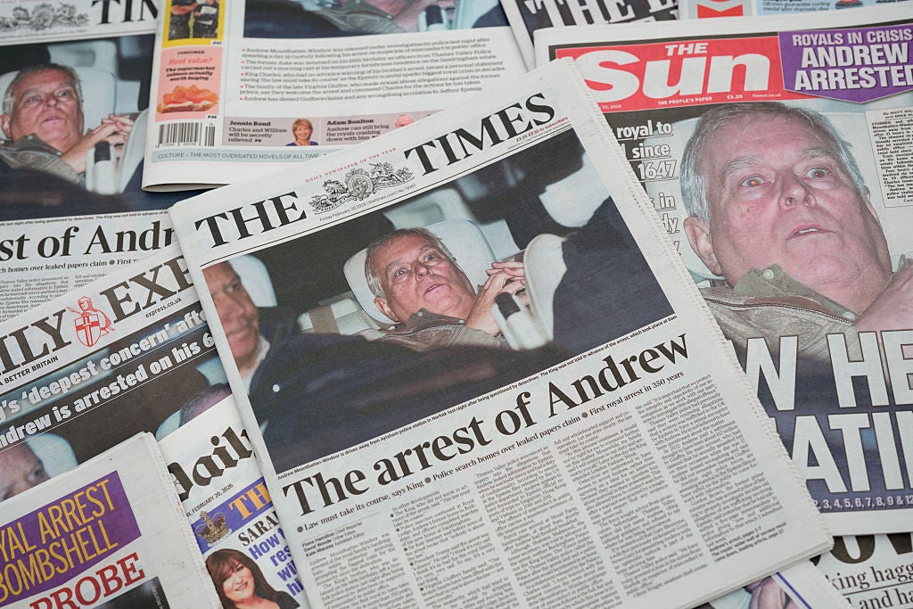Portadas de los principales medios británicos que muestran al expríncipe Andrés tras ser puesto en libertad Portadas de los principales medios británicos que muestran al expríncipe Andrés tras ser puesto en libertad