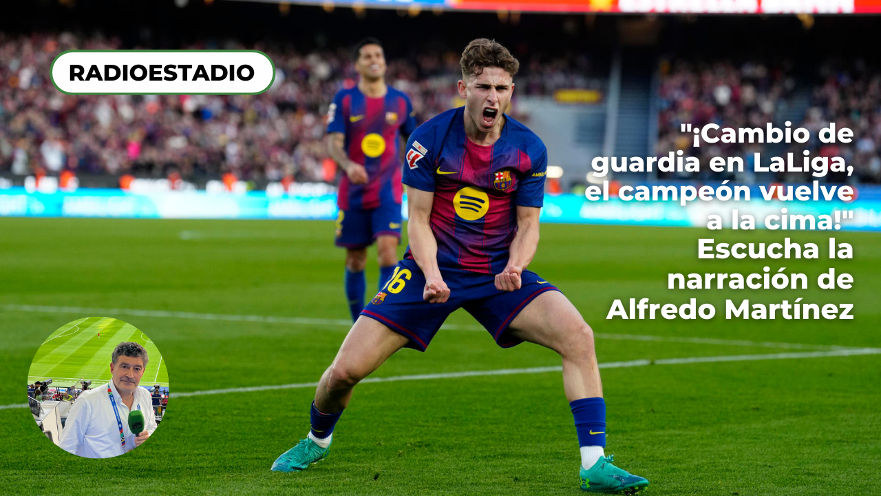 "¡Cambio de guardia en LaLiga, el campeón vuelve a la cima!", así ha narrado Alfredo Martínez la goleada del Barça al Levante "¡Cambio de guardia en LaLiga, el campeón vuelve a la cima!", así ha narrado Alfredo Martínez la goleada del Barça al Levante