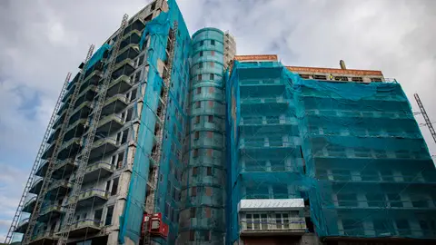 Vista actual del edificio incendiado en el barrio de Campanar (Valencia) Vista actual del edificio incendiado en el barrio de Campanar (Valencia)