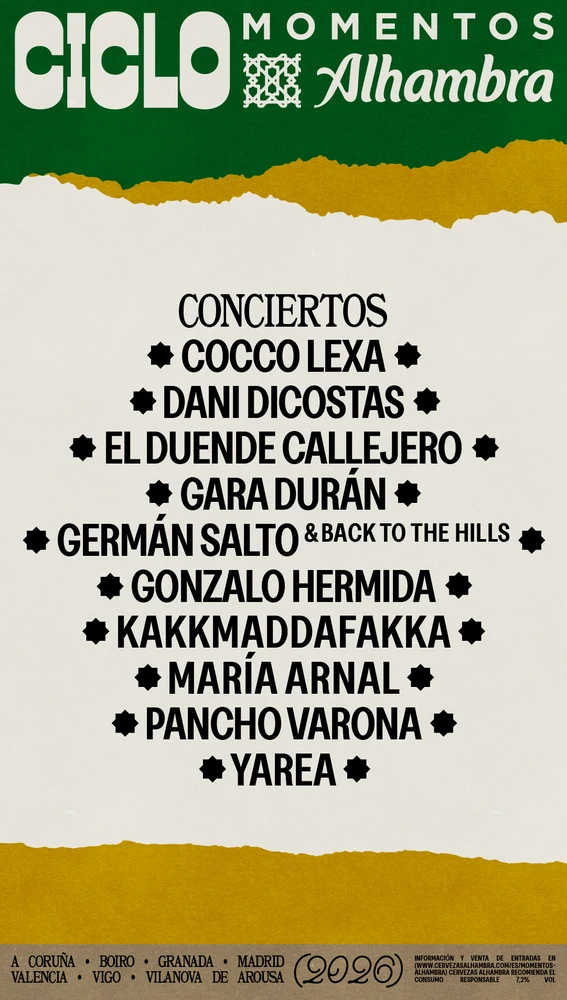 Cartel Momentos Alhambra 2026 Cartel Momentos Alhambra 2026
