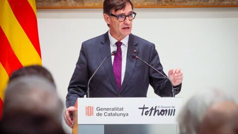 Salvador Illa, en la signatura de l'acord de Pressupostos amb sindicats i patronals