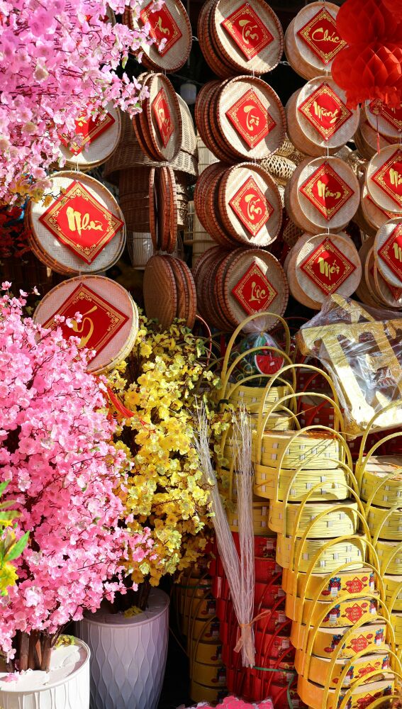 Decoración floral en el Tet