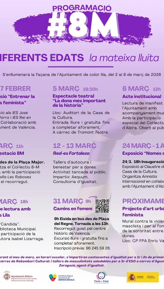 Programación de Alzira para el 8M Programación de Alzira para el 8M