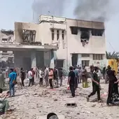 Captura del video de los momentos posteriores al bombardeo en la ciudad de Minab (Irán). Captura del video de los momentos posteriores al bombardeo en la ciudad de Minab (Irán).