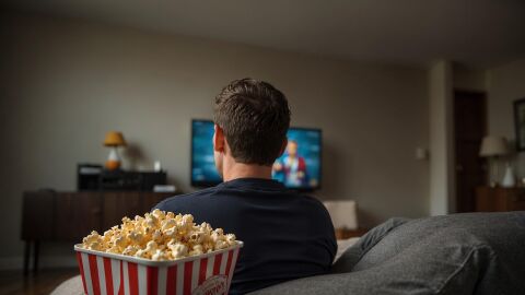 Una persona mira la televisión 