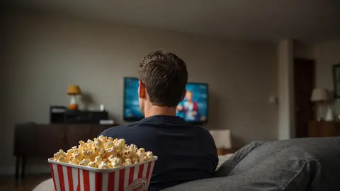 Una persona mira la televisión Una persona mira la televisión