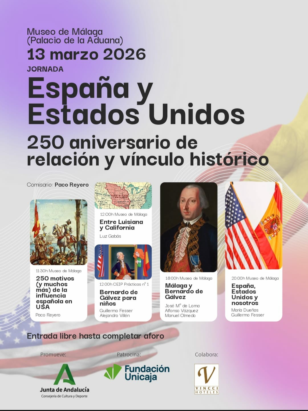 El Museo de Málaga acoge la jornada ‘España y Estados Unidos: 250 aniversario de relación y vínculo histórico’ El Museo de Málaga acoge la jornada ‘España y Estados Unidos: 250 aniversario de relación y vínculo histórico’