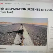 Estado del firme de la A-43 Estado del firme de la A-43