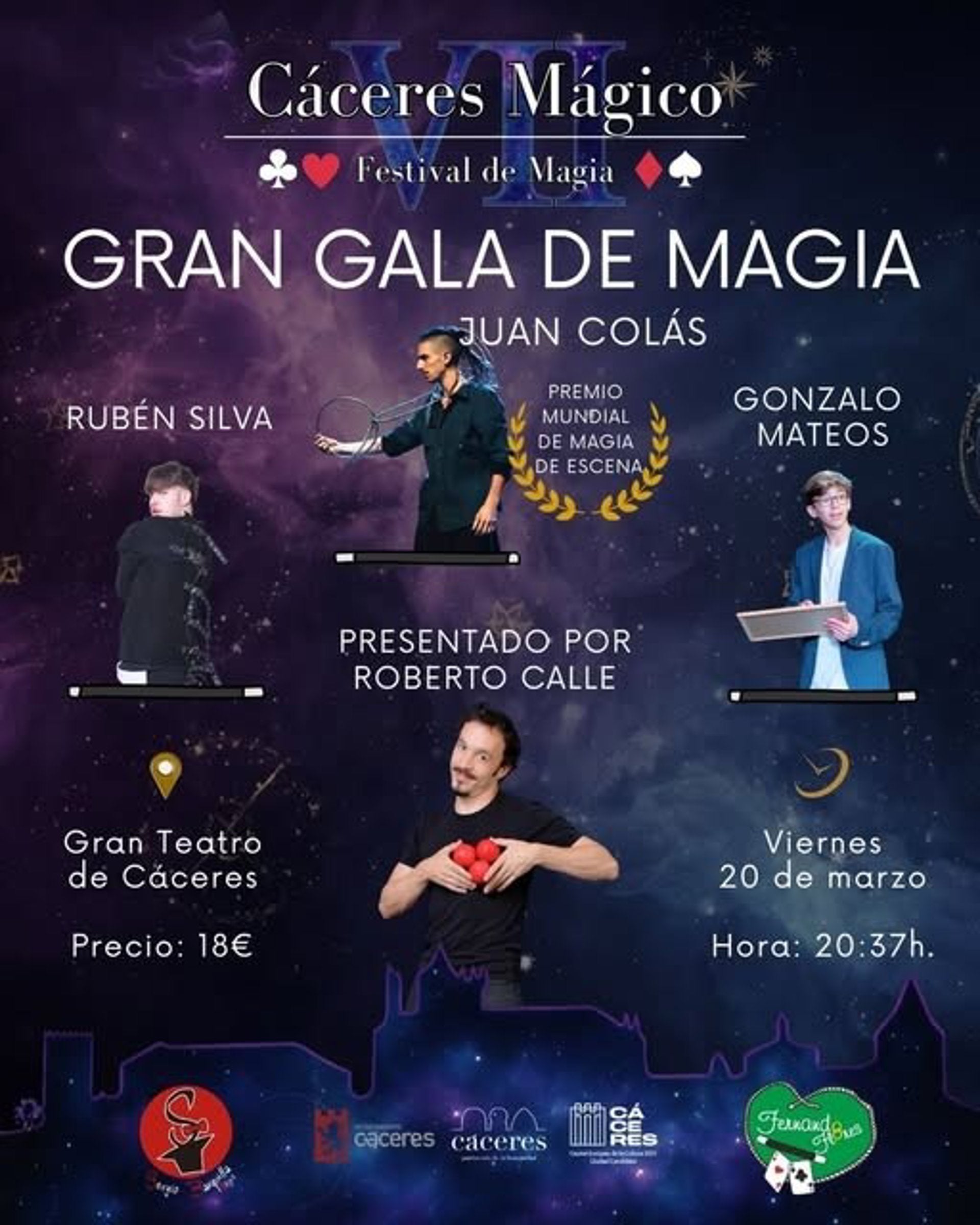 El VII Festival Cáceres Mágico llega del 20 al 22 de marzo con el premiado mago Juan Colás entre los artistas El VII Festival Cáceres Mágico llega del 20 al 22 de marzo con el premiado mago Juan Colás entre los artistas