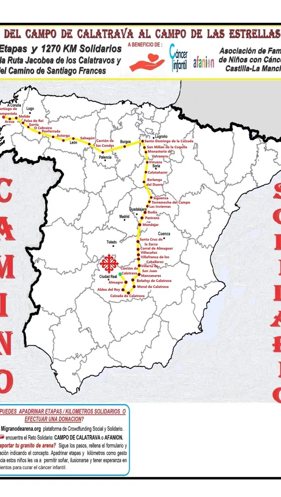 Ruta íntegra que realizará Juan Camino Ruta íntegra que realizará Juan Camino
