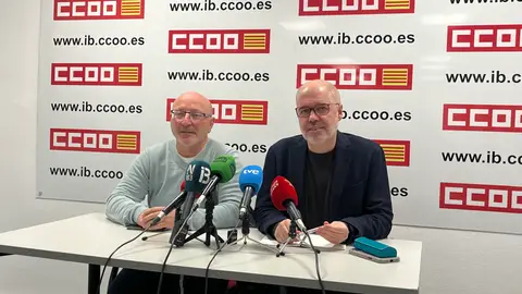 José Luis García y Unai Sordo en la sede de CCOO en Palma. José Luis García y Unai Sordo en la sede de CCOO en Palma.