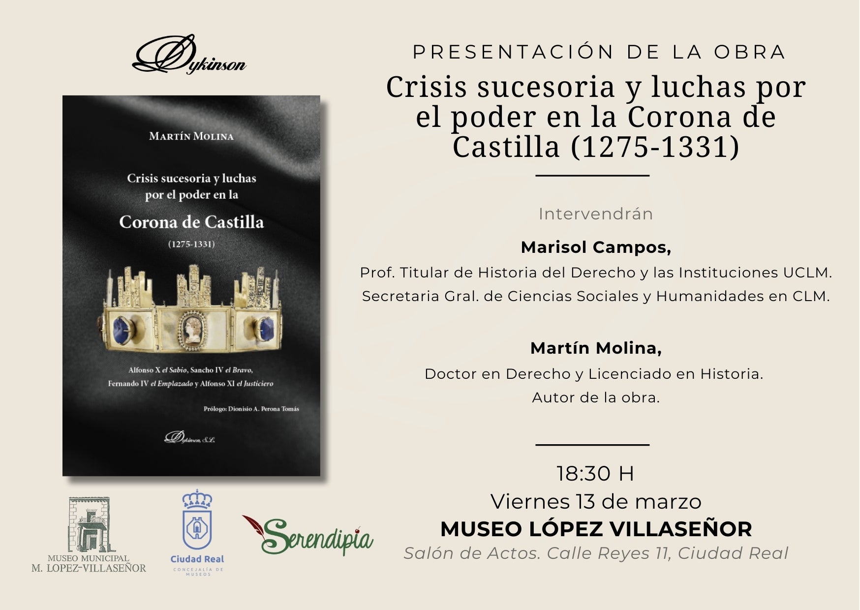 El libro del historiador Martín Molina analiza las luchas por el poder en la Corona de Castilla entre los siglos XIII y XIV El libro del historiador Martín Molina analiza las luchas por el poder en la Corona de Castilla entre los siglos XIII y XIV