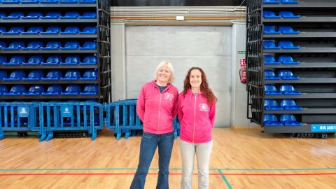 Elina Rastamo y M&oacute;nica Mart&iacute; de Ibiza Patina en el Pabell&oacute;n Siroco Sa Pedrera