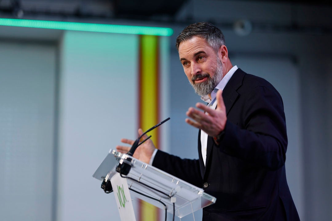 Rueda de prensa del líder de Vox, Santiago Abascal Rueda de prensa del líder de Vox, Santiago Abascal