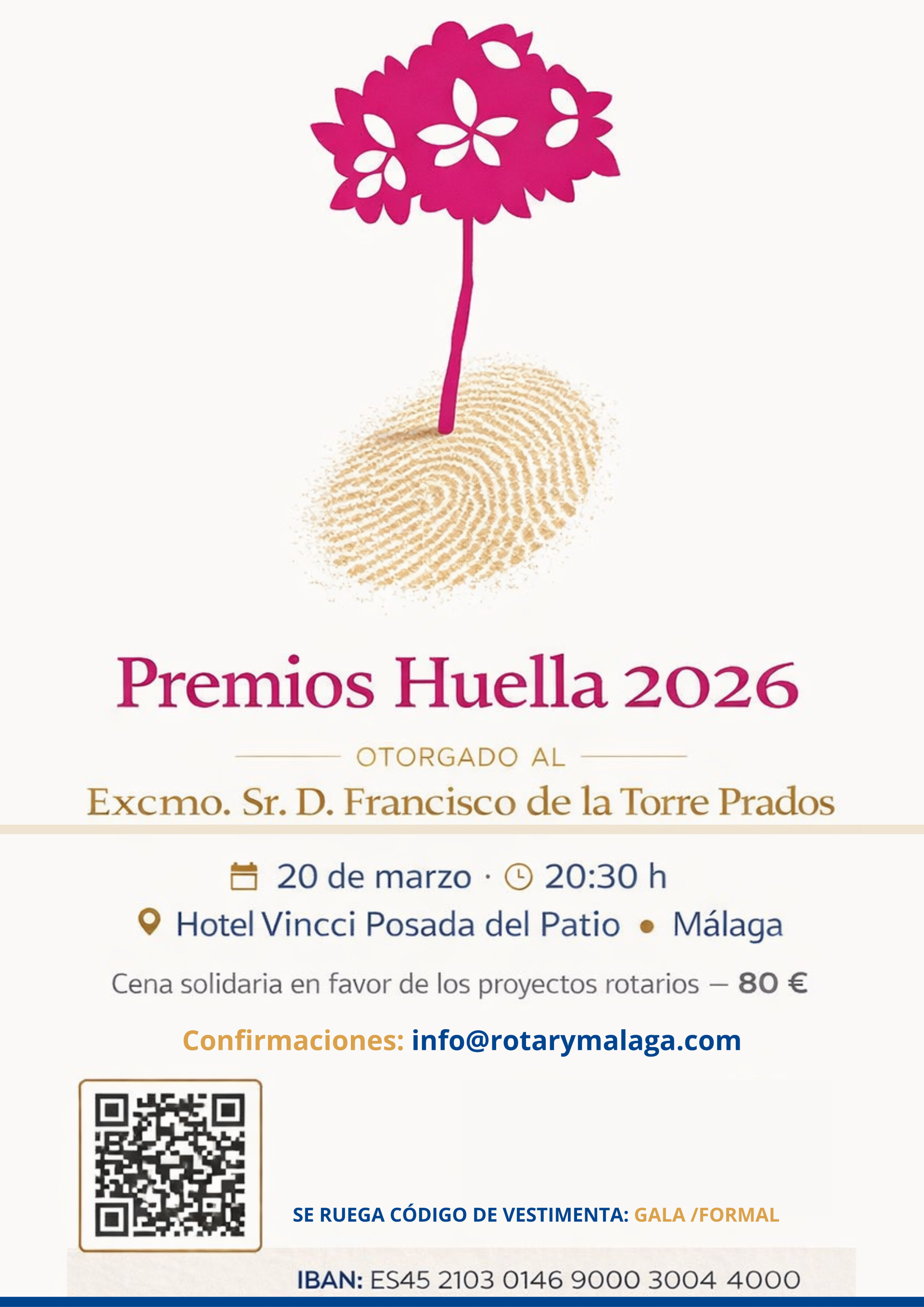 El Rotary Club Málaga distinguirá con el "Premio Huella" al alcalde de Málaga, Francisco de la Torre Prados El Rotary Club Málaga distinguirá con el "Premio Huella" al alcalde de Málaga, Francisco de la Torre Prados