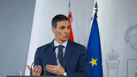 El presidente del Gobierno, Pedro Sánchez, durante su comparecencia este viernes El presidente del Gobierno, Pedro Sánchez, durante su comparecencia este viernes