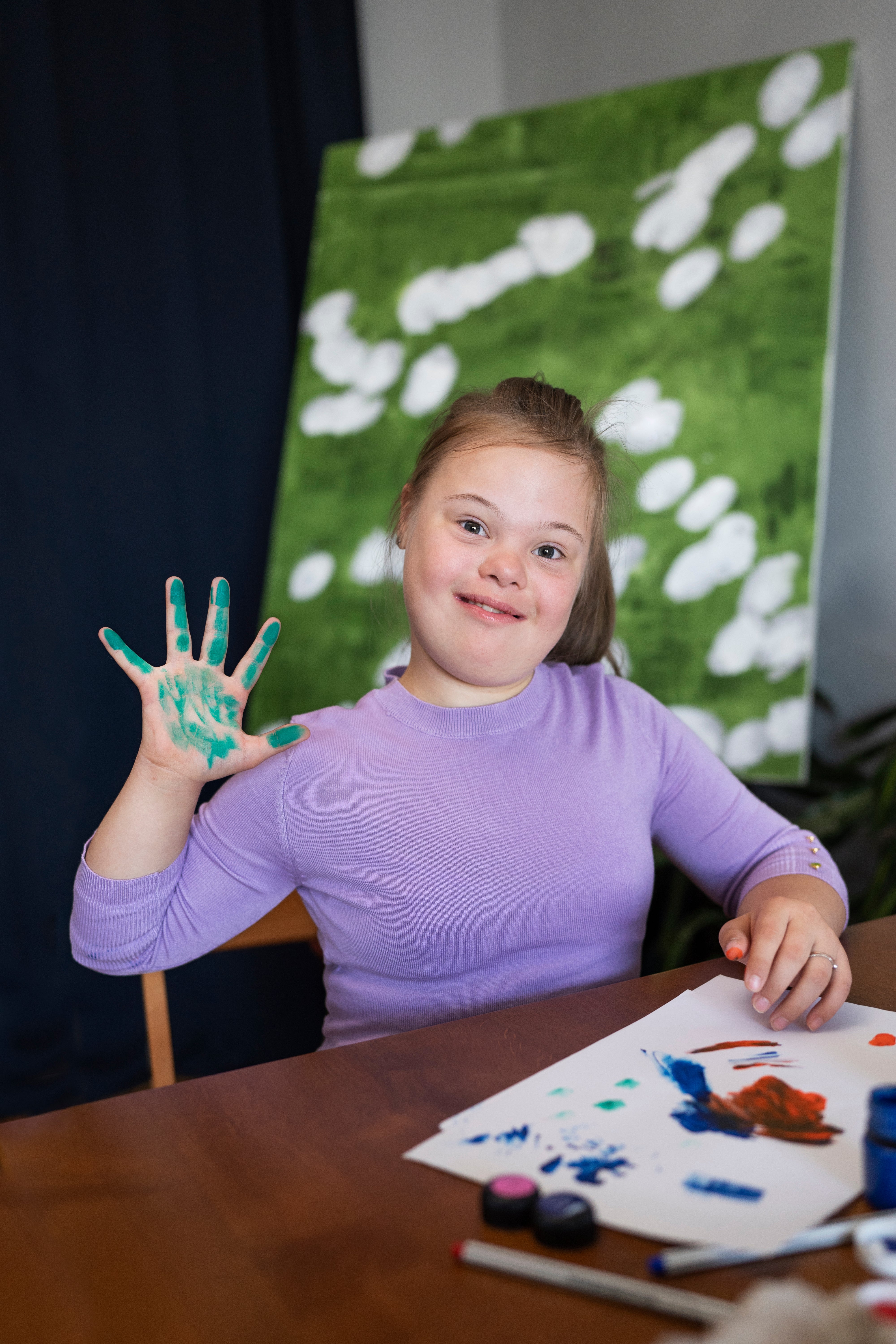 Una niña con síndrome de Down Una niña con síndrome de Down