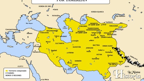 Mapa del imperio de Tamerlan 
