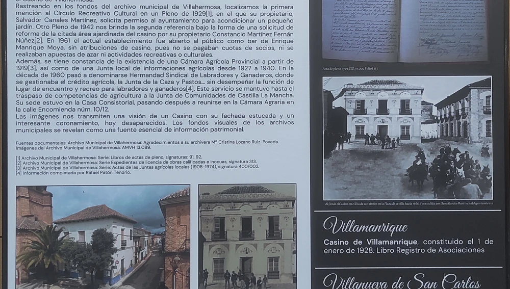 Documentos archivos casinos de Villahermosa o Villamanrique Documentos archivos casinos de Villahermosa o Villamanrique