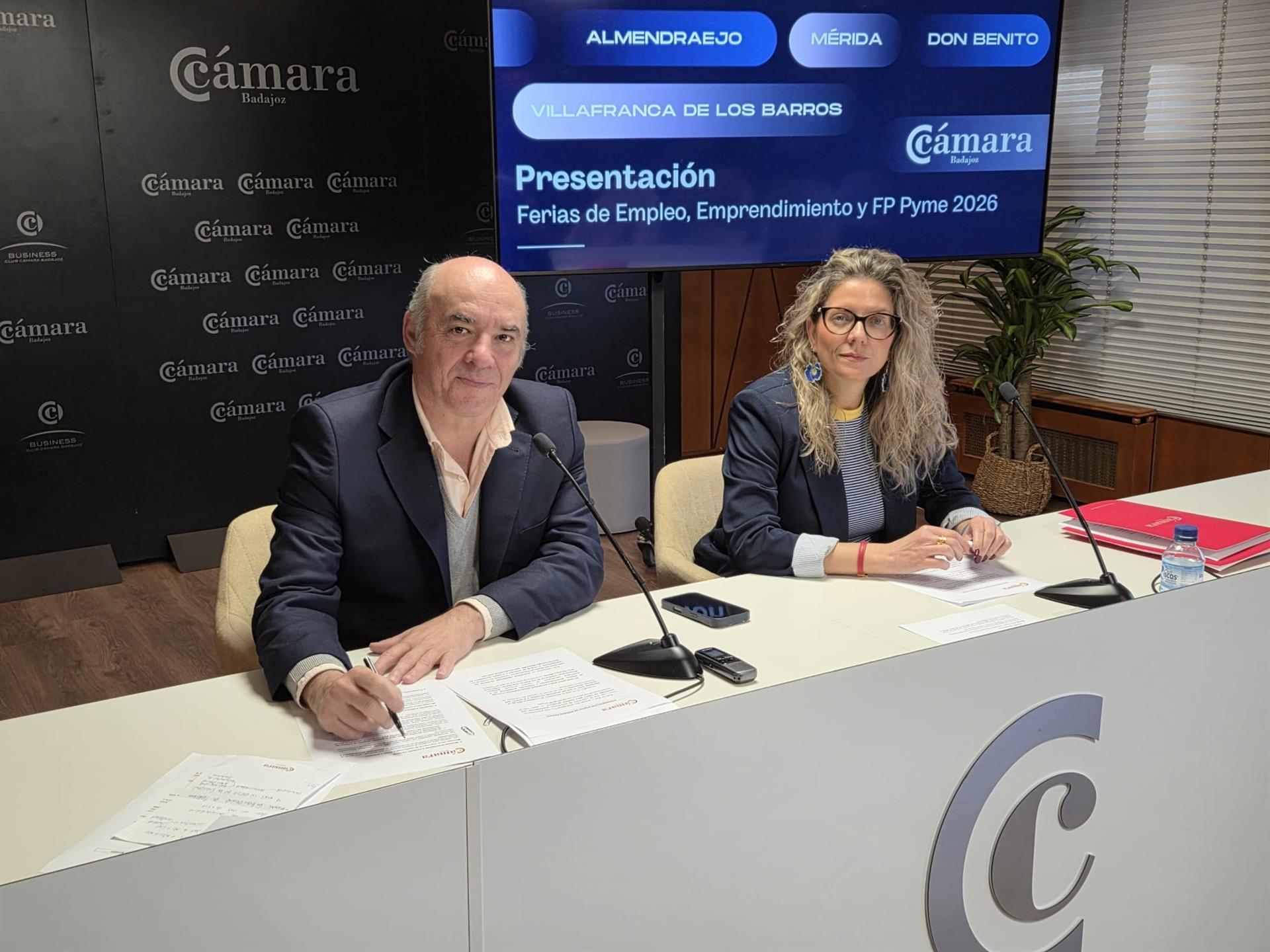 El programa de Ferias de Empleo, Emprendimiento y FP Pyme de la Cámara de Badajoz celebra 11 eventos en seis localidades El programa de Ferias de Empleo, Emprendimiento y FP Pyme de la Cámara de Badajoz celebra 11 eventos en seis localidades