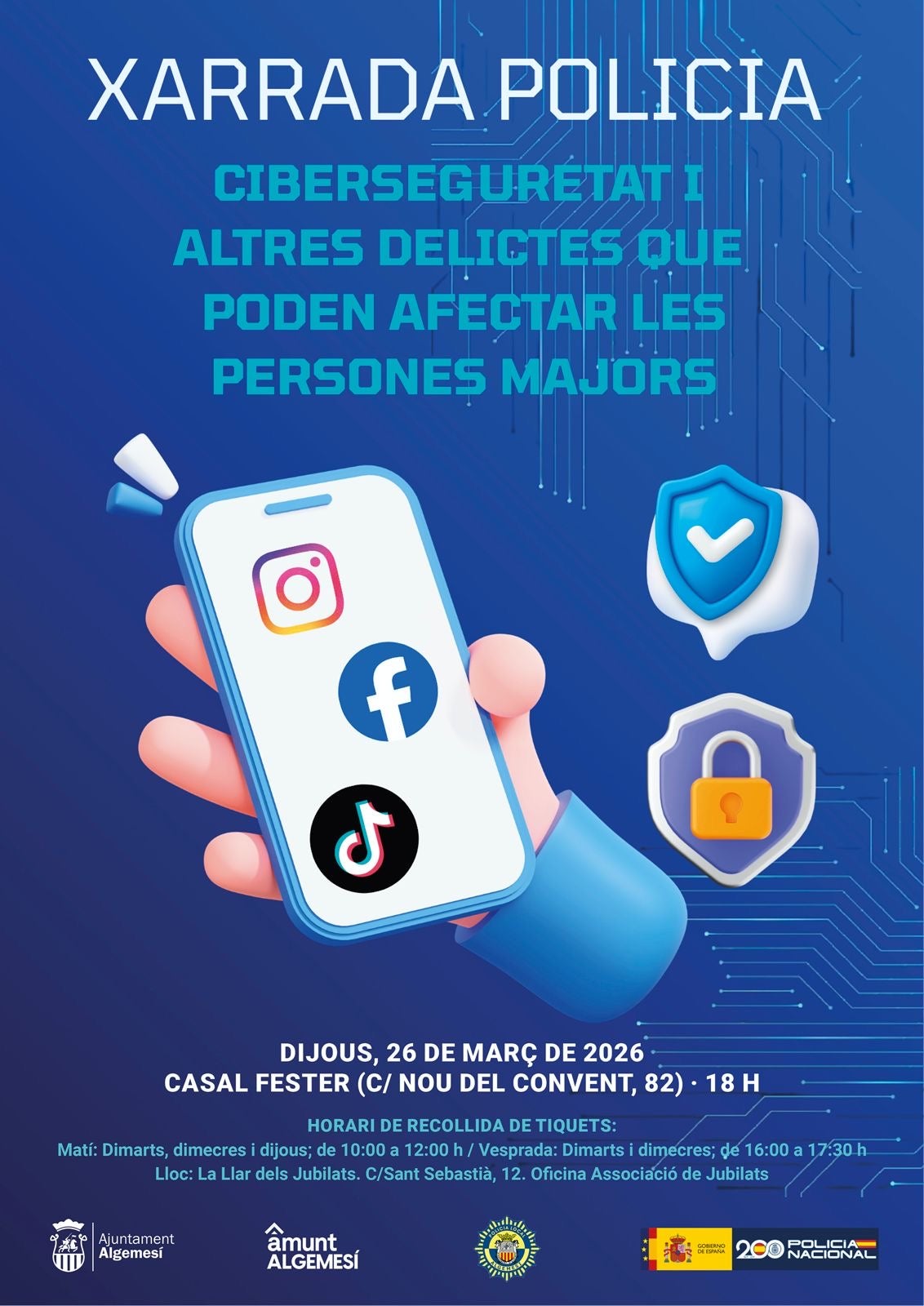 Algemesí impulsa la formación de personas mayores para la prevención de delitos Algemesí impulsa la formación de personas mayores para la prevención de delitos