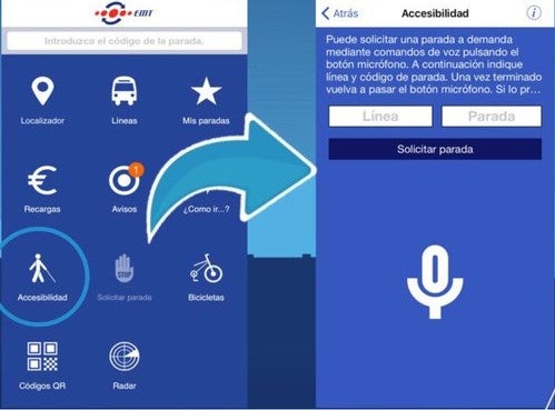 La ONCE ha realizado una actividad para dar a conocer cómo se suben a los autobuses de la EMT las personas ciegas La ONCE ha realizado una actividad para dar a conocer cómo se suben a los autobuses de la EMT las personas ciegas