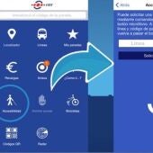La ONCE ha realizado una actividad para dar a conocer como se suben a los autobuses de la EMT las personas ciegas