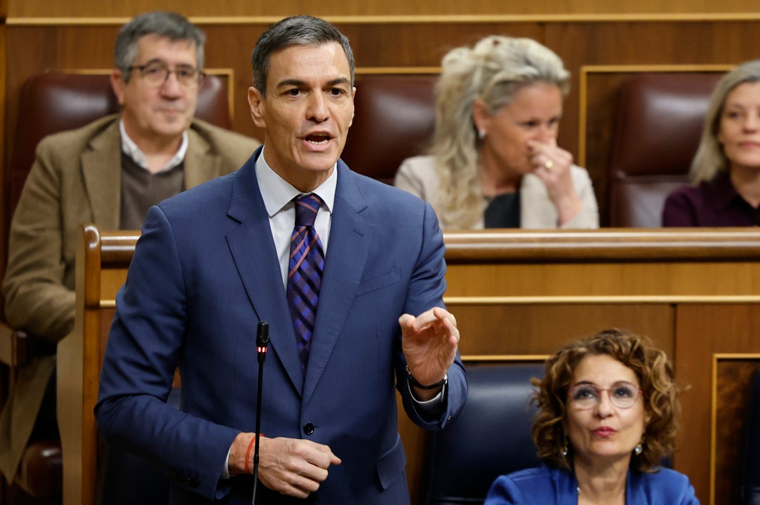 El presidente de Gobierno, Pedro Sánchez, durante su intervención en el Congreso. El presidente de Gobierno, Pedro Sánchez, durante su intervención en el Congreso.