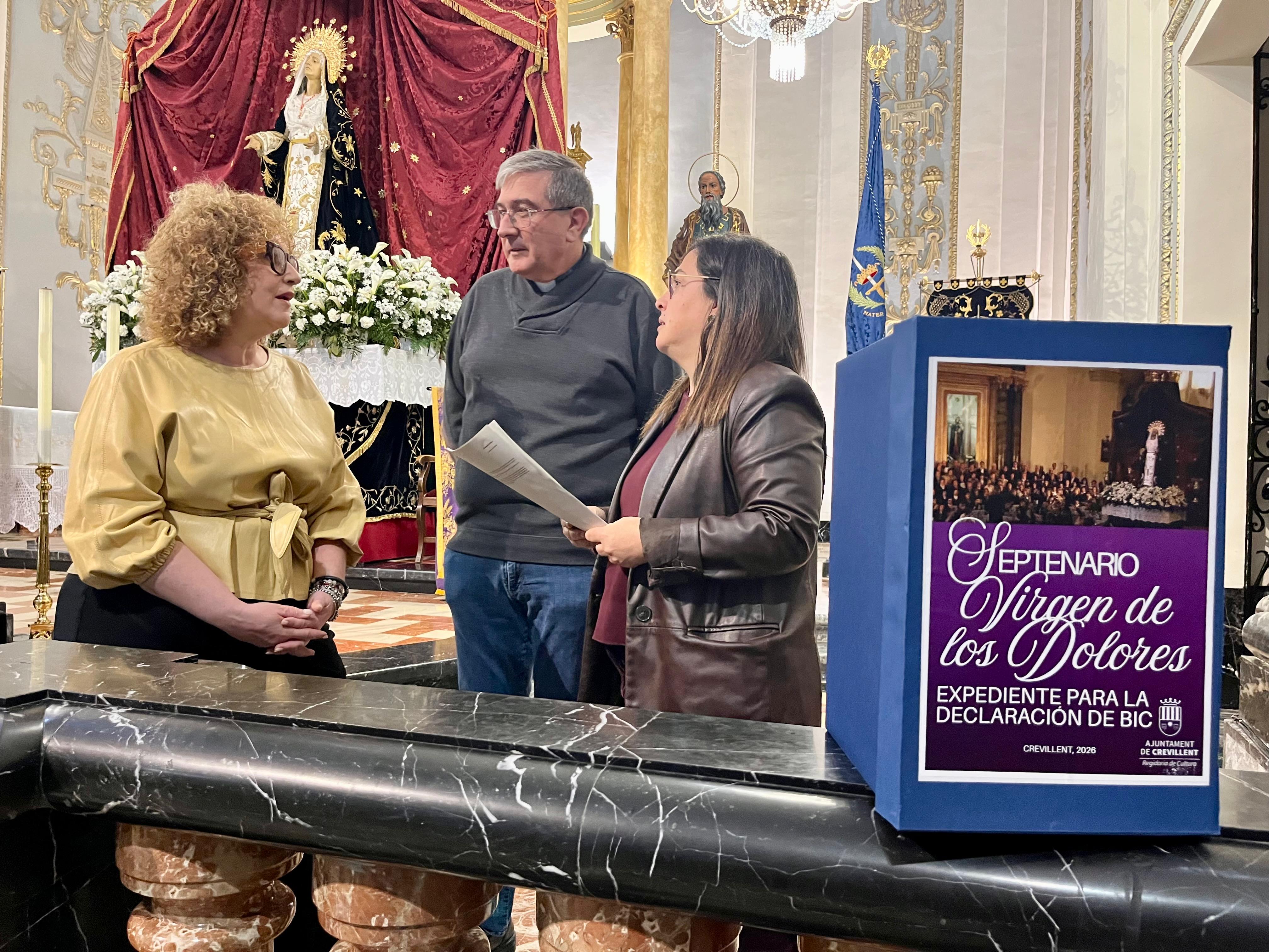 El Ayuntamiento de Crevillent pide la declaración BIC para Septenario en Honor a la Virgen de los Dolores El Ayuntamiento de Crevillent pide la declaración BIC para Septenario en Honor a la Virgen de los Dolores