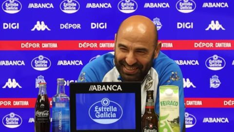 Manuel Pablo, en una rueda de prensa del Fabril Manuel Pablo, en una rueda de prensa del Fabril