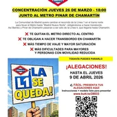 "La L1 se queda" Los vecinos protestan ante la pérdida de acceso directo al centro desde Pinar de Chamartín "La L1 se queda" Los vecinos protestan ante la pérdida de acceso directo al centro desde Pinar de Chamartín