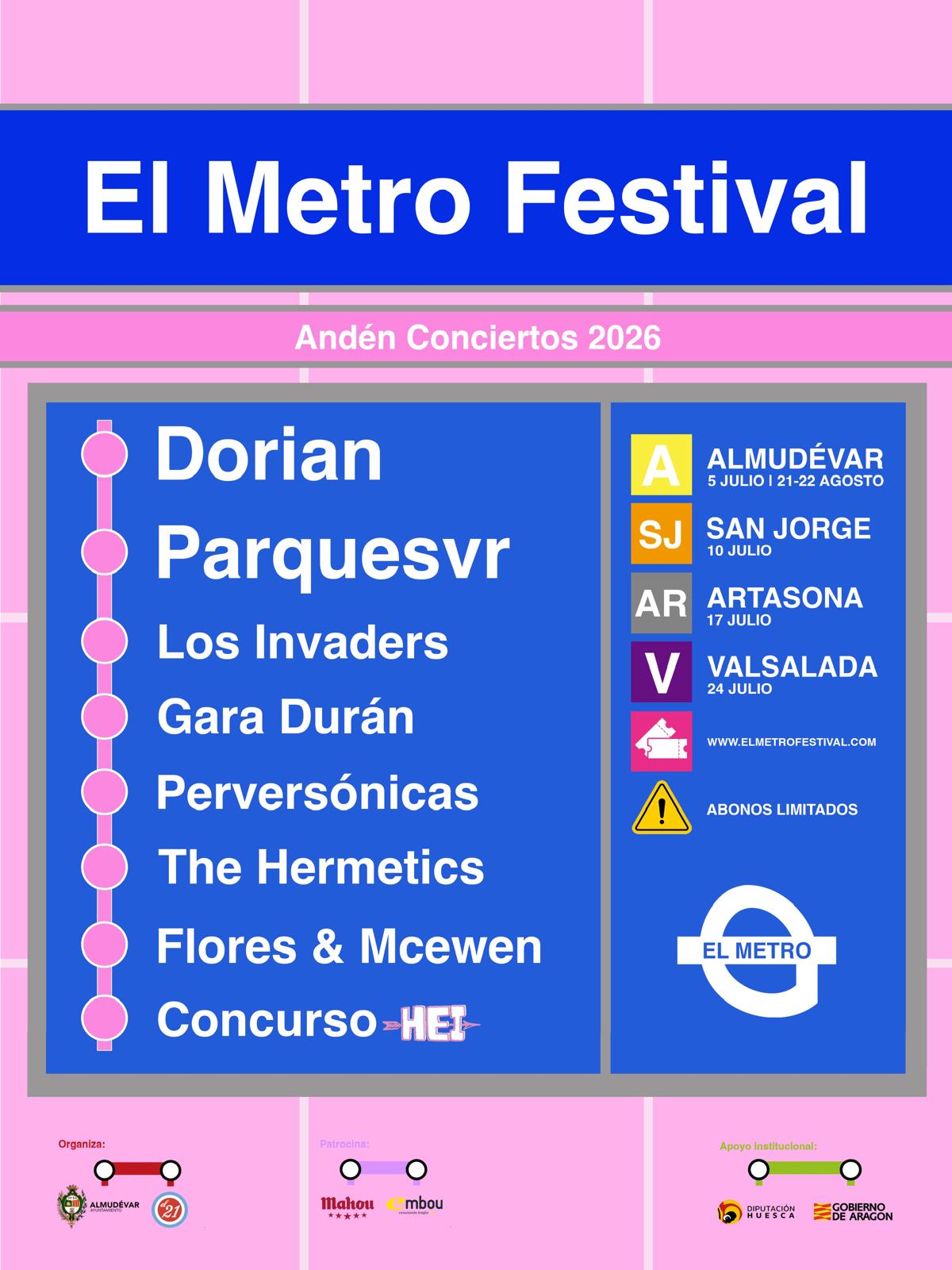 Dorian, Parquesvr y Los Invaders actuarán este verano en La Balsa de la Culada de Almudévar Dorian, Parquesvr y Los Invaders actuarán este verano en La Balsa de la Culada de Almudévar