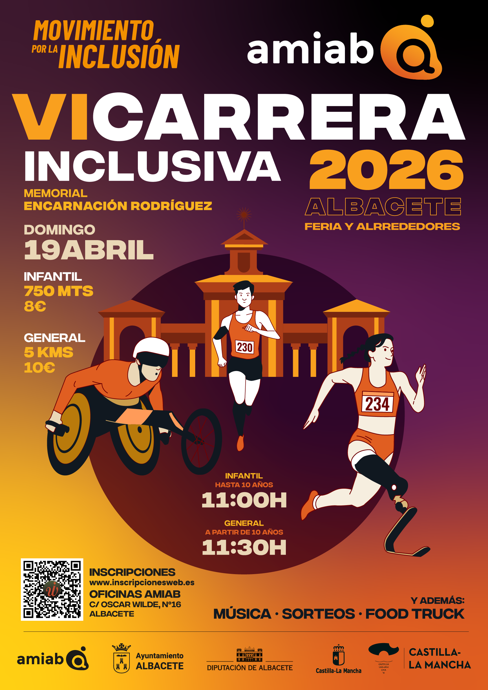 Abiertas las inscripciones para la VI Carrera inclusiva de Amiab Albacete que será el 19 de abril Abiertas las inscripciones para la VI Carrera inclusiva de Amiab Albacete que será el 19 de abril
