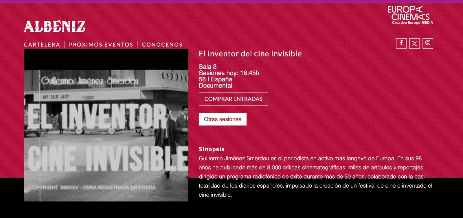 El periodista malagueño Agustín Rivera se estrena como guionista: un documental sobre Guillermo Jiménez Smerdou El periodista malagueño Agustín Rivera se estrena como guionista: un documental sobre Guillermo Jiménez Smerdou