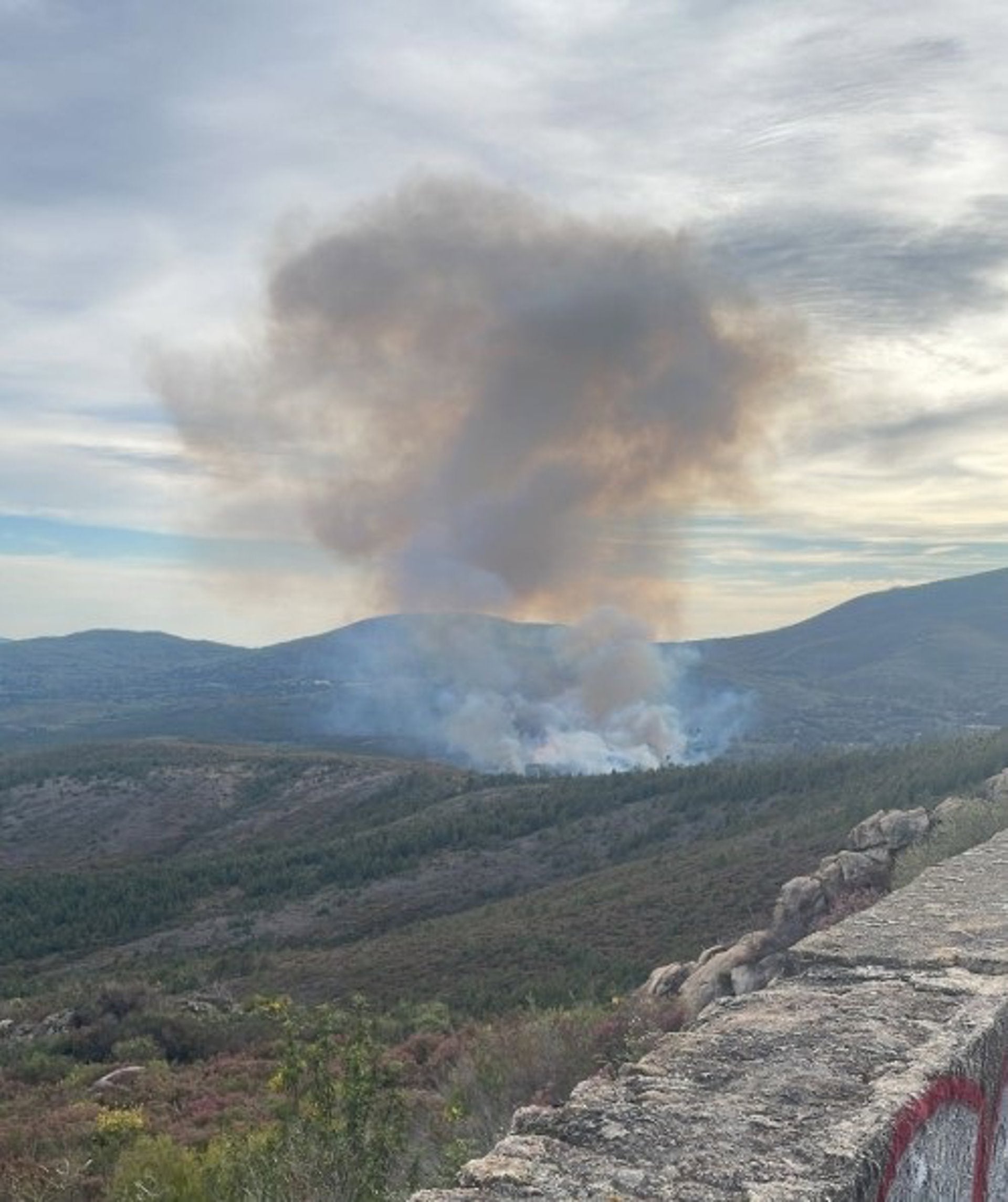 Medios aéreos y terrestres trabajan en la extinción de un incendio forestal declarado este domingo en Acebo Medios aéreos y terrestres trabajan en la extinción de un incendio forestal declarado este domingo en Acebo