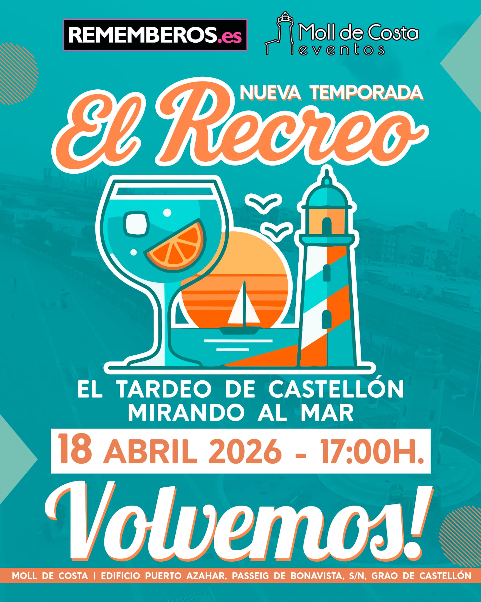 El tardeo vuelve al Moll de Costa con la reapertura de El Recreo el 18 de abril El tardeo vuelve al Moll de Costa con la reapertura de El Recreo el 18 de abril