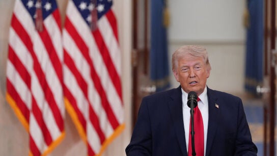 El presidente de EEUU, Donald Trump, durante su discurso a la naci&oacute;n/ Reuters