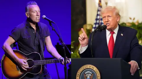 Trump carga contra Bruce Springsteen: "Un cantante aburrido y muy sobrevalorado. Parece una ciruela pasa que ha sufrido mucho por el trabajo de un cirujano plástico" Trump carga contra Bruce Springsteen: "Un cantante aburrido y muy sobrevalorado. Parece una ciruela pasa que ha sufrido mucho por el trabajo de un cirujano plástico"