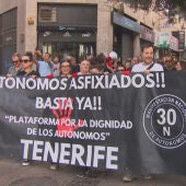 Manifestación de autónomos en Tenerife 