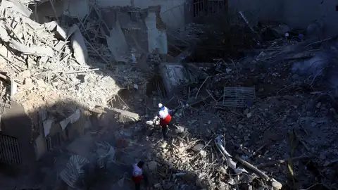 Imagen de archivo de daños en un edificio de Teherán durante el conflicto en Irán. Imagen de archivo de daños en un edificio de Teherán durante el conflicto en Irán.