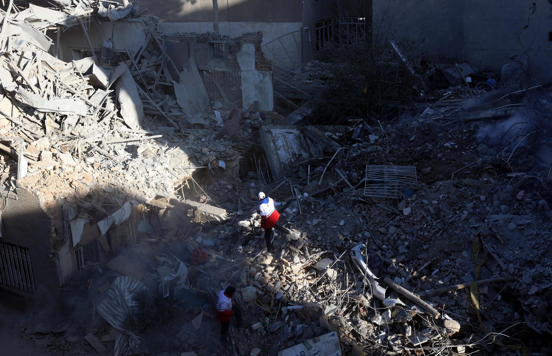 Imagen de archivo de daños en un edificio de Teherán durante el conflicto en Irán. Imagen de archivo de daños en un edificio de Teherán durante el conflicto en Irán.
