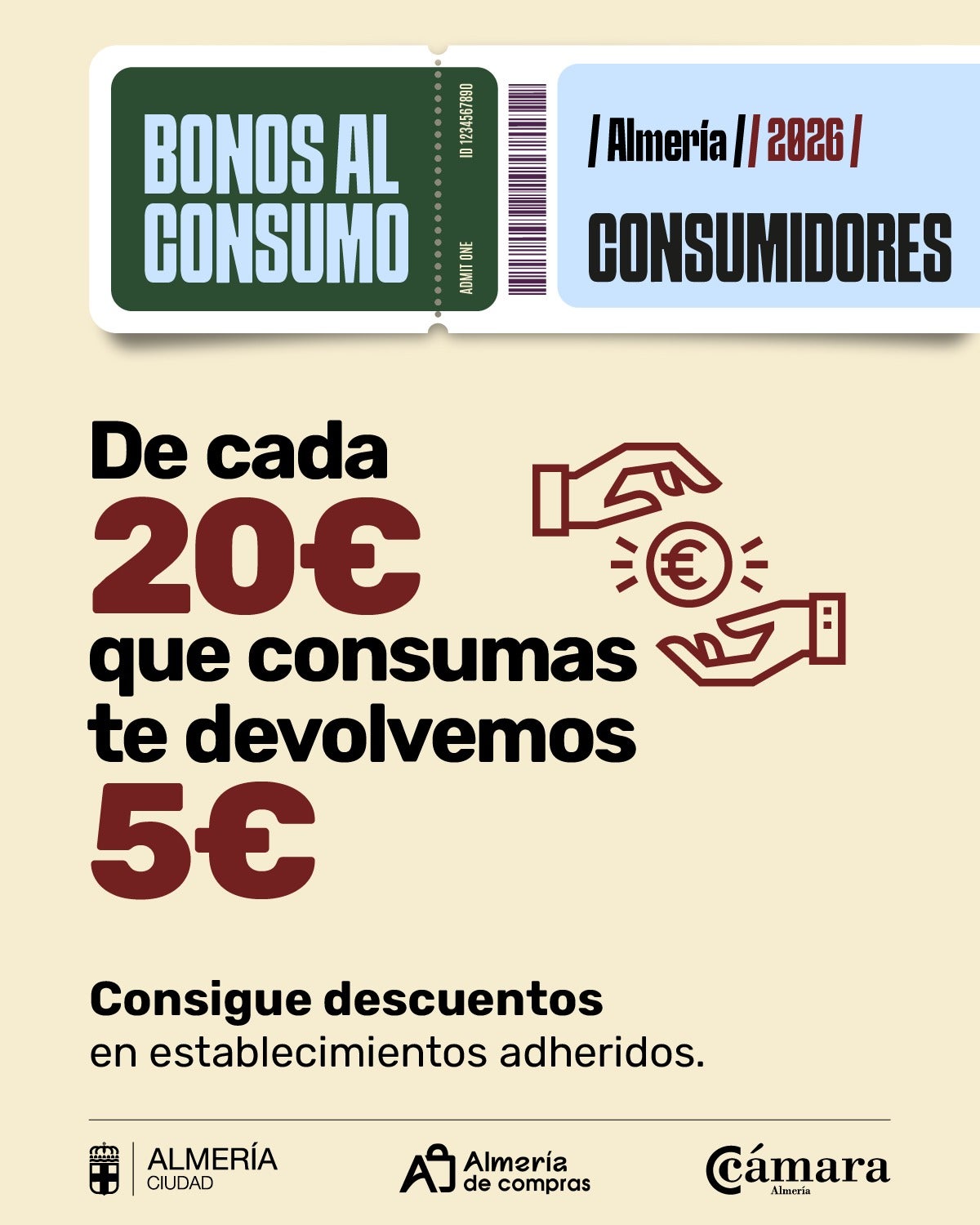 Lanzan una nueva campaña de 'bonos al consumo' para los comercios del centro de Almería Lanzan una nueva campaña de 'bonos al consumo' para los comercios del centro de Almería