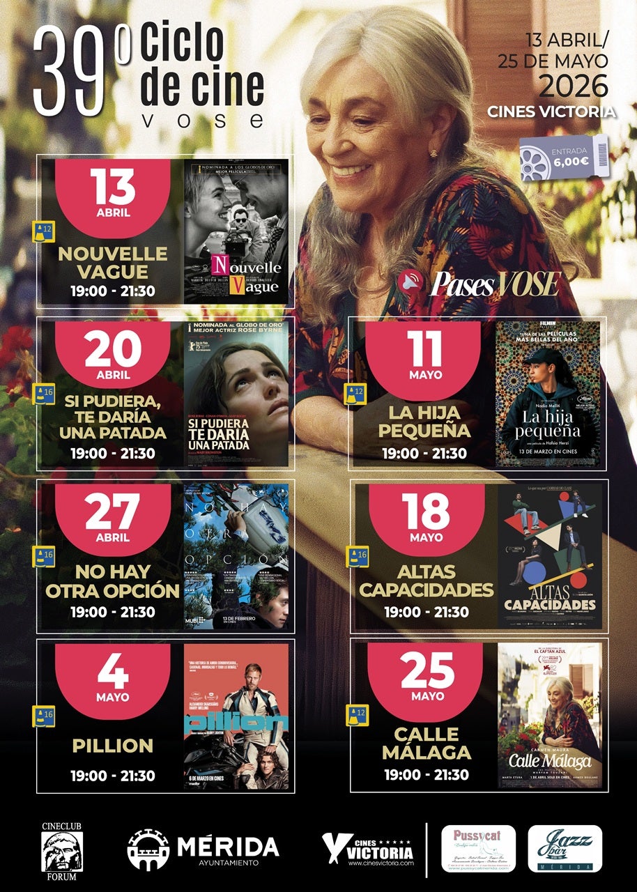 Siete nuevas películas en versión original protagonizan el nuevo ciclo del Cine Club Forum de Mérida en abril y mayo Siete nuevas películas en versión original protagonizan el nuevo ciclo del Cine Club Forum de Mérida en abril y mayo