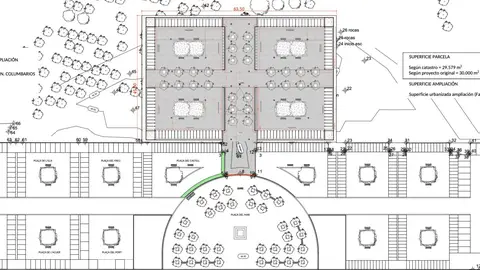 Plano de la ampliación proyectada en el cementenerio nuevo de Santa Pola. Plano de la ampliación proyectada en el cementenerio nuevo de Santa Pola.
