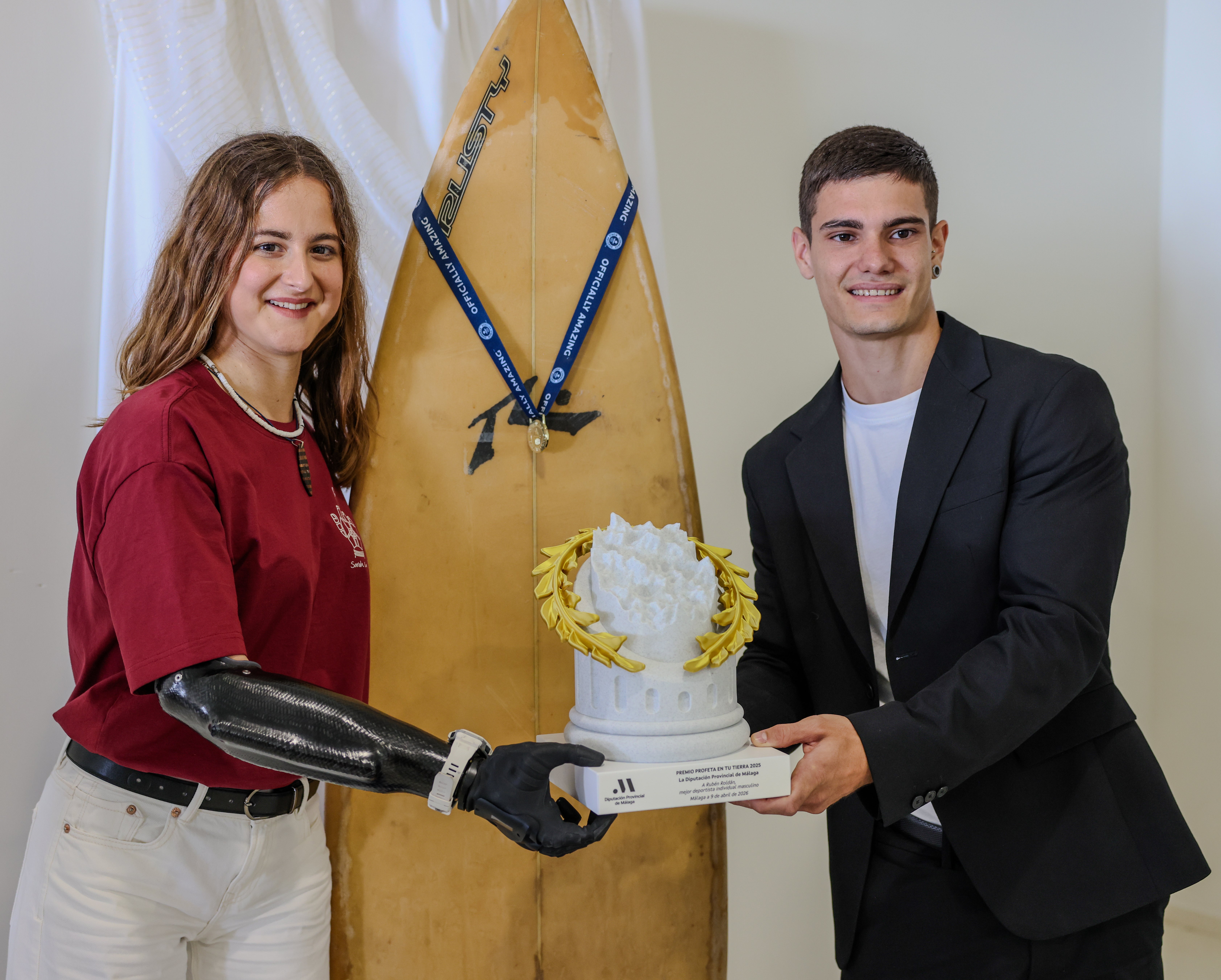 Sarah Almagro y Rubén Roldán, premiados con los galardones ‘Profeta en tu tierra’ de la Diputación de Málaga Sarah Almagro y Rubén Roldán, premiados con los galardones ‘Profeta en tu tierra’ de la Diputación de Málaga