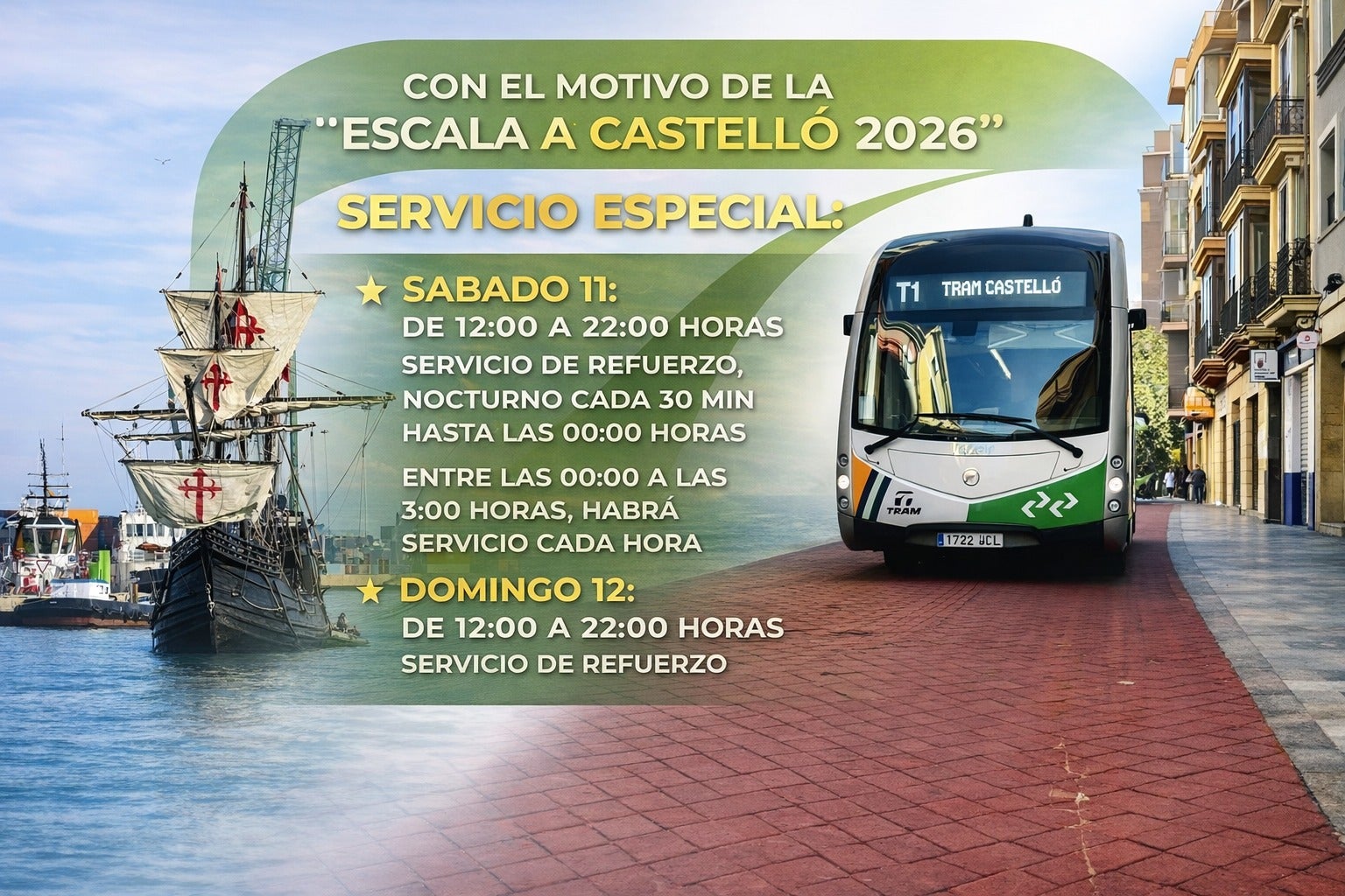 El TRAM de Castelló refuerza este fin de semana el servicio por ‘Escala a Castelló' El TRAM de Castelló refuerza este fin de semana el servicio por ‘Escala a Castelló'