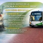 El TRAM de Castelló refuerza este fin de semana el servicio por ‘Escala a Castelló'